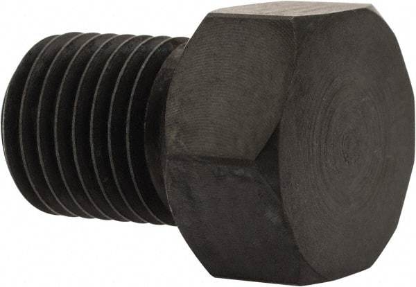 Gibraltar - 11/16" OAL, 1/4" Head Height, Low Carbon Steel, Threaded Rest Button - Black Oxide Coating, 3/8-24 Thread, 1/2" Hex - USA Tool & Supply