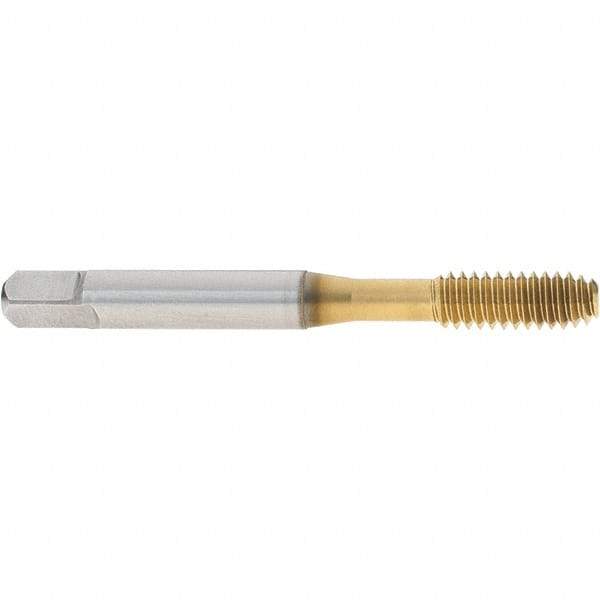 OSG - 1/4-20 UNC H3 Thread Limit Modified Bottoming Thread Forming Tap - Cobalt, TiN Finish, 2-1/2" OAL, 1" Thread Length, Right Hand Thread, Series HY-PRO NRT - USA Tool & Supply