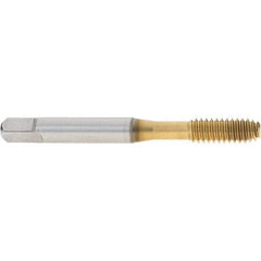 OSG - 1/4-20 UNC H3 Thread Limit Modified Bottoming Thread Forming Tap - Cobalt, TiN Finish, 2-1/2" OAL, 1" Thread Length, Right Hand Thread, Series HY-PRO NRT - USA Tool & Supply