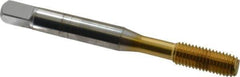 OSG - 1/4-28 UNF H5 Thread Limit Modified Bottoming Thread Forming Tap - Cobalt, TiN Finish, 2-1/2" OAL, 1" Thread Length, Right Hand Thread, Series HY-PRO NRT - USA Tool & Supply