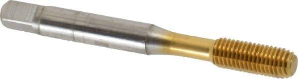 OSG - 1/4-28 UNF H10 Thread Limit Modified Bottoming Thread Forming Tap - Cobalt, TiN Finish, 2-1/2" OAL, 1" Thread Length, Right Hand Thread, Series HY-PRO NRT - USA Tool & Supply