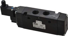 Parker - 3/8", 4-Way Body Ported Stacking Solenoid Valve - 120 VAC, 2.7 CV Rate, Air Return, 2.4" High x 6.67" Long - USA Tool & Supply