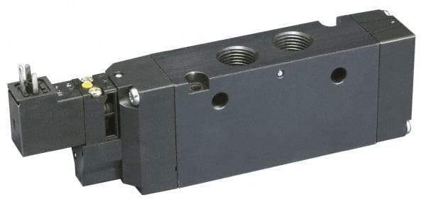 Parker - 4-Way Body Ported Stacking Solenoid Valve - 24 VDC, 7 CV Rate, Air Return, 9.13" Long - USA Tool & Supply