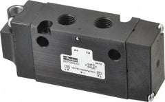 Parker - 1/4", 4-Way Body Ported Stacking Solenoid Valve - 1.4 CV Rate, Air Return, 1.89" High x 4.37" Long - USA Tool & Supply