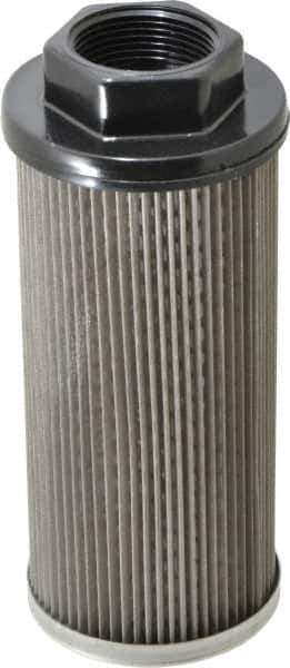 Flow Ezy Filters - 100 Mesh, 76 LPM, 20 GPM, 3.2" Diam, Female Suction Strainer without Bypass - 1 1/4 Port NPT, 7.4" Long - USA Tool & Supply