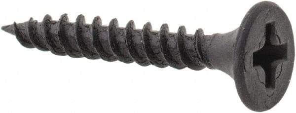 Value Collection - #6, 1" OAL, Phillips Drive Bugle Head, Steel Drywall Screws - Black Phosphate Finish, Grade 1018 - USA Tool & Supply