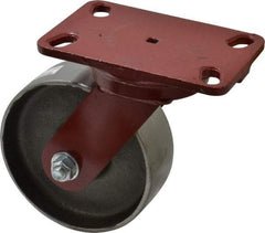 Hamilton - 6" Diam x 2" Wide x 7-3/4" OAH Top Plate Mount Swivel Caster - Forged Steel, 2,000 Lb Capacity, Roller Bearing, 4-1/2 x 6-1/2" Plate - USA Tool & Supply