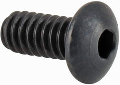 Camcar - #2-56 UNC Hex Socket Drive, Button Screw - Alloy Steel, Black Oxide Finish, Fully Threaded, 3/16" Length Under Head - USA Tool & Supply
