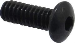 Camcar - #2-56 UNC Hex Socket Drive, Button Screw - Alloy Steel, Black Oxide Finish, Fully Threaded, 1/4" Length Under Head - USA Tool & Supply