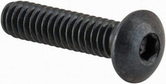 Camcar - #2-56 UNC Hex Socket Drive, Button Screw - Alloy Steel, Black Oxide Finish, Fully Threaded, 3/8" Length Under Head - USA Tool & Supply