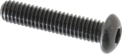 Made in USA - 5/16-18 UNC Hex Socket Drive, Button Screw - Alloy Steel, Black Oxide Finish, Fully Threaded, 1-1/2" Length Under Head - USA Tool & Supply
