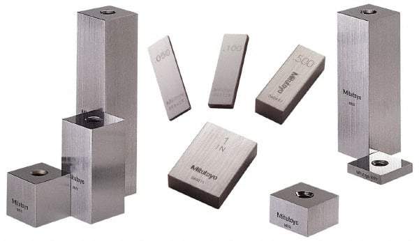 Mitutoyo - 0.10005" Square Steel Gage Block - Accuracy Grade 0, Includes Certificate of Inspection - USA Tool & Supply