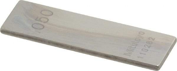 Mitutoyo - 0.05" Rectangular Steel Gage Block - Accuracy Grade 0, Includes Certificate of Inspection - USA Tool & Supply