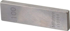 Mitutoyo - 0.1" Rectangular Steel Gage Block - Accuracy Grade 0, Includes Certificate of Inspection - USA Tool & Supply