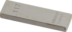 Mitutoyo - 0.117" Rectangular Steel Gage Block - Accuracy Grade 0, Includes Certificate of Inspection - USA Tool & Supply