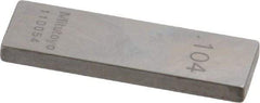 Mitutoyo - 0.104" Rectangular Steel Gage Block - Accuracy Grade 0, Includes Certificate of Inspection - USA Tool & Supply