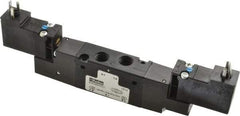 Parker - 4-Way Body Ported Stacking Solenoid Valve - 120 VAC, 0.6 CV Rate, 6.44" Long - USA Tool & Supply