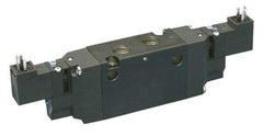 Parker - 4-Way Body Ported Stacking Solenoid Valve - 24 VDC, 1.4 CV Rate, 7.51" Long - USA Tool & Supply