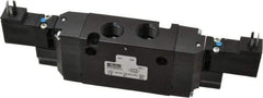 Parker - 4-Way Body Ported Stacking Solenoid Valve - 120 VAC, 1.4 CV Rate, 7.51" Long - USA Tool & Supply