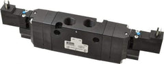 Parker - 4-Way Body Ported Stacking Solenoid Valve - 24 VDC, 1.1 CV Rate, 8.45" Long - USA Tool & Supply