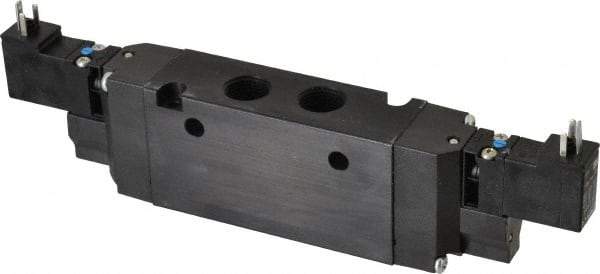 Parker - 4-Way Body Ported Stacking Solenoid Valve - 120 VAC, 2.7 CV Rate, 8.41" Long - USA Tool & Supply