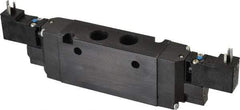Parker - 4-Way Body Ported Stacking Solenoid Valve - 120 VAC, 2.7 CV Rate, 8.41" Long - USA Tool & Supply