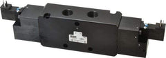 Parker - 4-Way Body Ported Stacking Solenoid Valve - 120 VAC, 5.7 CV Rate, 11.29" Long - USA Tool & Supply