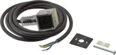 Parker - Solenoid Valve Lighted 3 Pin Connector - 30mm x 6 Ft. Cord - USA Tool & Supply