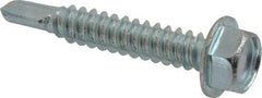 Value Collection - #14, Hex Washer Head, Hex Drive, 1-1/2" Length Under Head, #3 Point, Self Drilling Screw - Grade 2 Steel, Zinc-Plated Finish - USA Tool & Supply