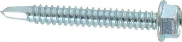 Value Collection - #14, Hex Washer Head, Hex Drive, 2" Length Under Head, #3 Point, Self Drilling Screw - Grade 2 Steel, Zinc-Plated Finish - USA Tool & Supply