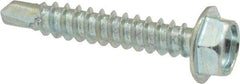 Value Collection - #8, Hex Washer Head, Hex Drive, 1" Length Under Head, #2 Point, Self Drilling Screw - Grade 2 Steel, Zinc-Plated Finish - USA Tool & Supply