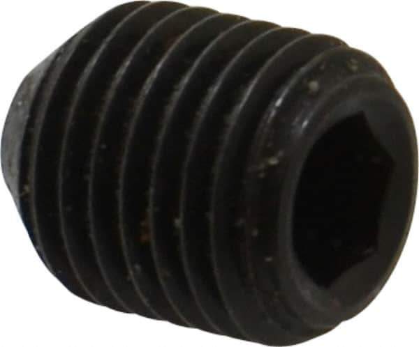 Holo-Krome - 7/16-20 UNF, 1/2" OAL, Cup Point Set Screw - Grade 8 Alloy Steel, 7/32" Key - USA Tool & Supply