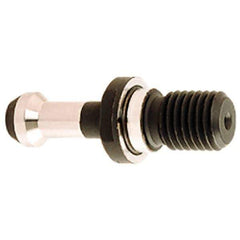 Iscar - CAT50 Taper, 1-8 Thread, 45° Angle Radius, Standard Retention Knob - 2.3" OAL, 1.14" Knob Diam, 1" from Knob to Flange - Exact Industrial Supply