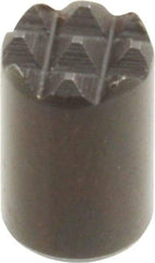 Fairlane - 8-32 Thread, 1/4" Diam, 3/8" High, Threaded, Extra Fine Tooth Grade Diamond Serration Tooth Pattern, High Speed Steel, Round Positioning Gripper - Black Oxide Coated - USA Tool & Supply