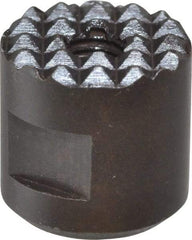 Fairlane - 10-32 Thread, 1/2" Diam, 1/2" High, Threaded, Extra Fine Tooth Grade Diamond Serration Tooth Pattern, High Speed Steel, Round Positioning Gripper - 3/16" Flat Width, Black Oxide Coated - USA Tool & Supply