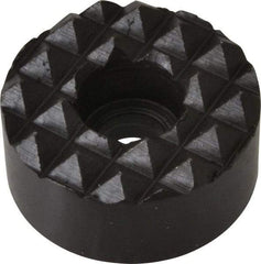 Fairlane - 1" Diam, 1/2" High, 1/4 C Bore SHCS, Counterbored, Coarse Tooth Grade Diamond Serration Tooth Pattern, High Speed Steel, Round Positioning Gripper - Black Oxide Coated - USA Tool & Supply