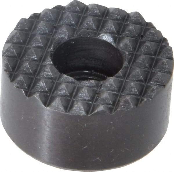 Fairlane - 1" Diam, 1/2" High, 1/4 C Bore SHCS, Counterbored, Fine Tooth Grade Diamond Serration Tooth Pattern, High Speed Steel, Round Positioning Gripper - Black Oxide Coated - USA Tool & Supply