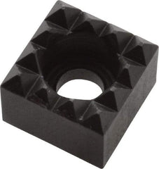 Fairlane - 1/2" Square, 3/8" High, #10 C Bore SHCS Size, Fine Tooth Grade, Diamond Serration, High Speed Steel, Square Positioning Gripper - 0.03 x 45A° Chamfer, 1/4" Counterbore Depth, Black Oxide Finish - USA Tool & Supply