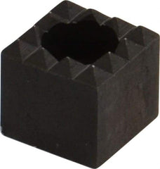 Fairlane - 1/2" Square, 1/2" High, #10 C Bore SHCS Size, Fine Tooth Grade, Diamond Serration, High Speed Steel, Square Positioning Gripper - 0.03 x 45A° Chamfer, 1/4" Counterbore Depth, Black Oxide Finish - USA Tool & Supply