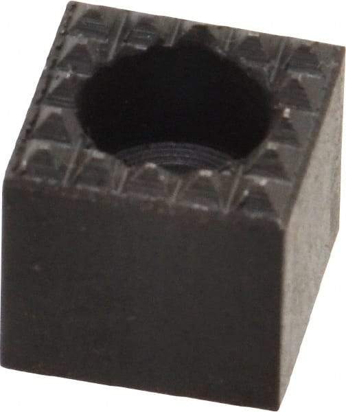 Fairlane - 1/2" Square, 1/2" High, #10 C Bore SHCS Size, Extra Fine Tooth Grade, Diamond Serration, High Speed Steel, Square Positioning Gripper - 0.03 x 45A° Chamfer, 1/4" Counterbore Depth, Black Oxide Finish - USA Tool & Supply