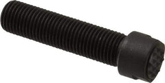 Fairlane - Serrated Tooth, 3/8-24, 1/8" Internal Hex, 1-1/2" Shank Length, 1-1/2" Thread Length, Black Oxide Finish, Round Head, Adjustable Positioning Gripper - 3/8" Pad Diam, 1/2" Hex, 0.15" Head Height, Extra Fine Tooth Grade - USA Tool & Supply