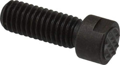 Fairlane - Serrated Tooth, 3/8-16, 1/8" Internal Hex, 1" Shank Length, 1" Thread Length, Black Oxide Finish, Round Head, Adjustable Positioning Gripper - 3/8" Pad Diam, 1/2" Hex, 0.15" Head Height, Extra Fine Tooth Grade - USA Tool & Supply