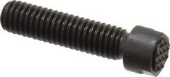 Fairlane - Serrated Tooth, 3/8-16, 1/8" Internal Hex, 1-1/2" Shank Length, 1-1/2" Thread Length, Black Oxide Finish, Round Head, Adjustable Positioning Gripper - 3/8" Pad Diam, 1/2" Hex, 0.15" Head Height, Extra Fine Tooth Grade - USA Tool & Supply