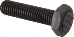 Fairlane - Serrated Tooth, 1/4-28, 1" Shank Length, 7/8" Thread Length, Black Oxide Finish, Hex Head, Adjustable Positioning Gripper - 5/16" Pad Diam, 7/16" Hex, 13/64" Head Height, Extra Fine Tooth Grade - USA Tool & Supply