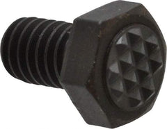 Fairlane - Serrated Tooth, 5/16-18, 1/2" Shank Length, 1/2" Thread Length, Black Oxide Finish, Hex Head, Adjustable Positioning Gripper - 3/8" Pad Diam, 1/2" Hex, 1/4" Head Height, Extra Fine Tooth Grade - USA Tool & Supply