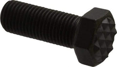 Fairlane - Serrated Tooth, 3/8-24, 1" Shank Length, 1" Thread Length, Black Oxide Finish, Hex Head, Adjustable Positioning Gripper - 1/2" Pad Diam, 9/16" Hex, 9/32" Head Height, Fine Tooth Grade - USA Tool & Supply