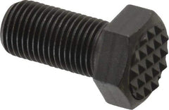 Fairlane - Serrated Tooth, 1/2-20, 1" Shank Length, 1" Thread Length, Black Oxide Finish, Hex Head, Adjustable Positioning Gripper - 5/8" Pad Diam, 3/4" Hex, 23/64" Head Height, Fine Tooth Grade - USA Tool & Supply