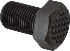 Fairlane - Serrated Tooth, 5/8-18, 1" Shank Length, 1" Thread Length, Black Oxide Finish, Hex Head, Adjustable Positioning Gripper - 3/4" Pad Diam, 15/16" Hex, 7/16" Head Height, Fine Tooth Grade - USA Tool & Supply