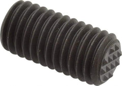 Fairlane - Serrated Tooth, 1/2-13, 1/4" Internal Hex, 1" Thread Length, Black Oxide Finish, Fully Threaded, Adjustable Positioning Gripper - 3/8" Pad Diam, Extra Fine Tooth Grade - USA Tool & Supply