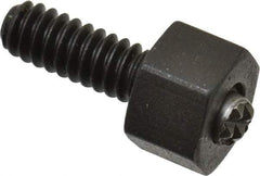 Fairlane - 10-24, 1/2" Thread Length, 5/32" Ball Diam, Serrated Ball Pad Surface, Alloy Steel, Black Oxide, Hex Head, Swivel Action Gripper Assemblies - 5/16" Head Height, 3/8" Hex, 5/32" Contact Diam, High Speed Steel Ball - USA Tool & Supply